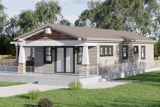 Exterior - Front Elevation 4 for Craftsman House Plan #1106-104 - 3 bed, 2 bath