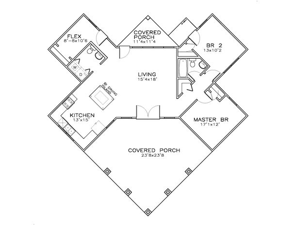 Craftsman Floor Plan - Main Floor Plan #8-306