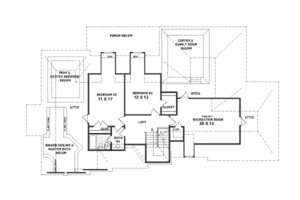 Floor Plan - Upper Floor for Traditional House Plan #81-365 - 3 bed, 3 bath