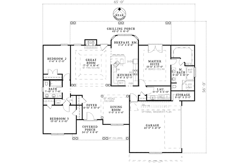 Dream House Plan - Floor Plan - Main Floor for European House Plan #17-2165 - 3 bed, 4 bath
