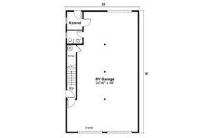Floor Plan - Main Floor for Barndominium House Plan #124-1358 - 2 bed, 2.5 bath