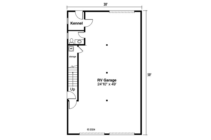 House Design - Floor Plan - Main Floor for Barndominium House Plan #124-1358 - 2 bed, 2.5 bath