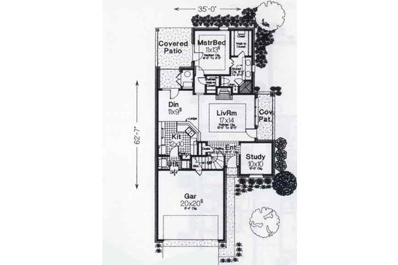 Floor Plan - Main Floor for Colonial House Plan #310-759 - 3 bed, 2 bath