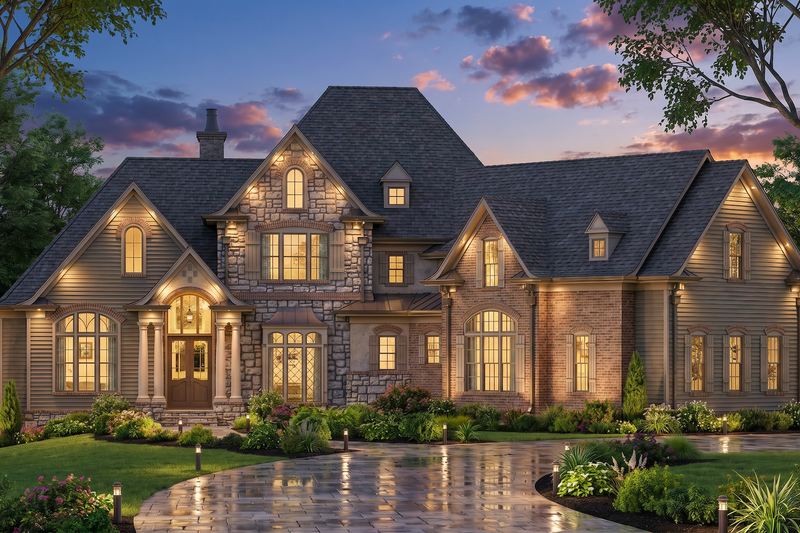 House Model Pattern Traditional Style House Plan - 4 Beds 3 Baths 4152 Sq/Ft Plan #54-716 ...