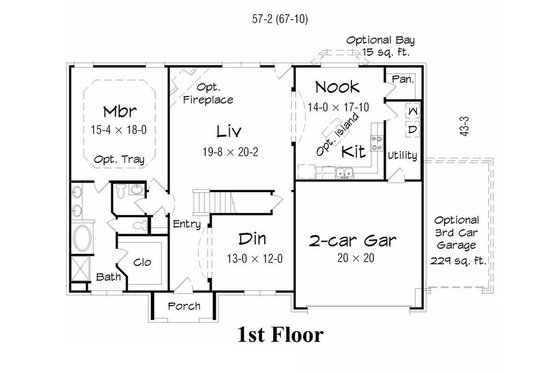 Floor Plan - Main Floor House Plan #329-379 - 4 bed, 2.5 bath