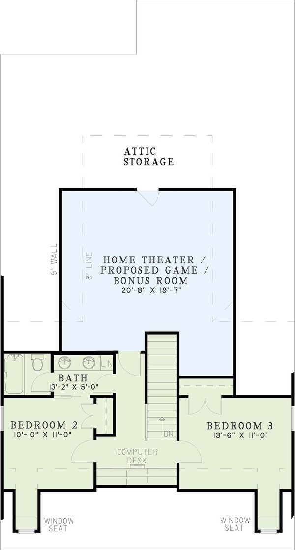 House Design - Country Floor Plan - Upper Floor Plan #17-2868