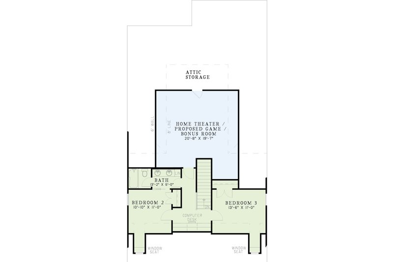 Dream House Plan - Floor Plan - Upper Floor for Country House Plan #17-2868 - 3 bed, 2.5 bath