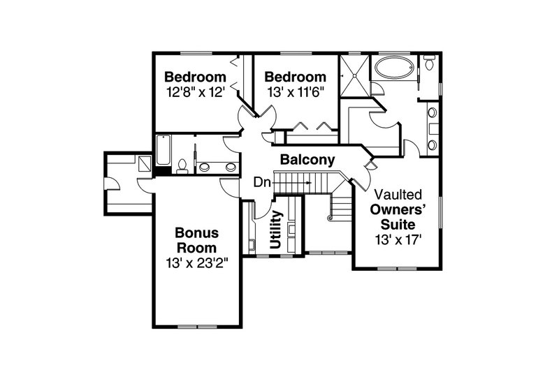 Home Plan - Floor Plan - Upper Floor for Craftsman House Plan #124-828 - 4 bed, 3 bath