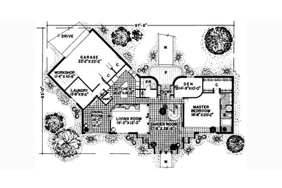 Floor Plan - Main Floor for Contemporary House Plan #312-424 - 3 bed, 2.5 bath