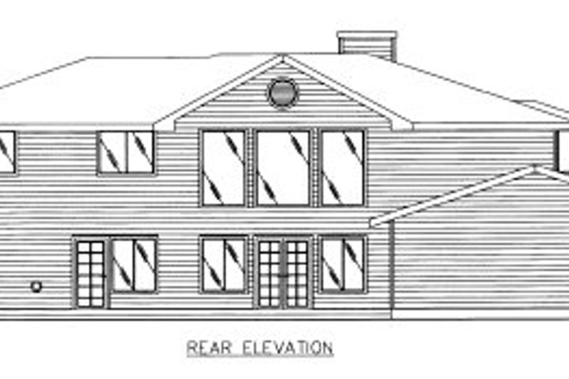 Home Plan - Exterior - Rear Elevation for Modern House Plan #117-419 - 4 bed, 4 bath