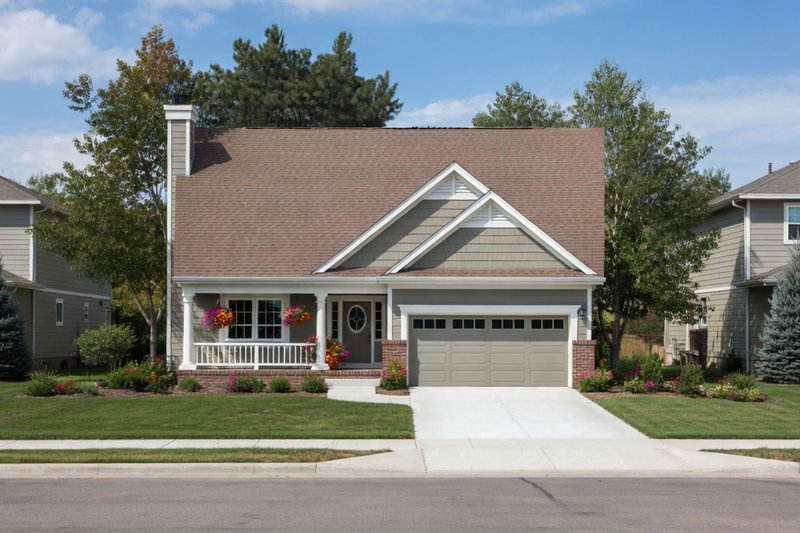 Home Plan - Exterior - Front Elevation 2 for Country House Plan #20-1211 - 2 bed, 2 bath
