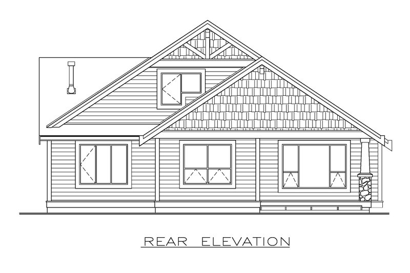 Dream House Plan - Exterior - Rear Elevation for Craftsman House Plan #1100-132 - 3 bed, 2.5 bath