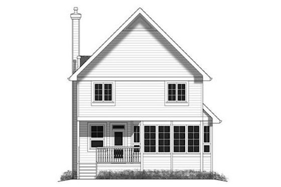 Exterior - Rear Elevation for Cottage House Plan #18-289 - 3 bed, 3 bath
