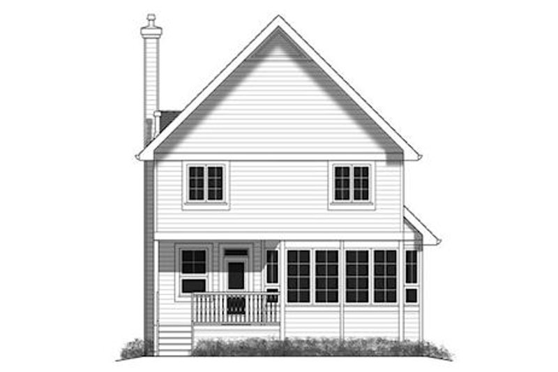 House Plan Design - Exterior - Rear Elevation for Cottage House Plan #18-289 - 3 bed, 3 bath
