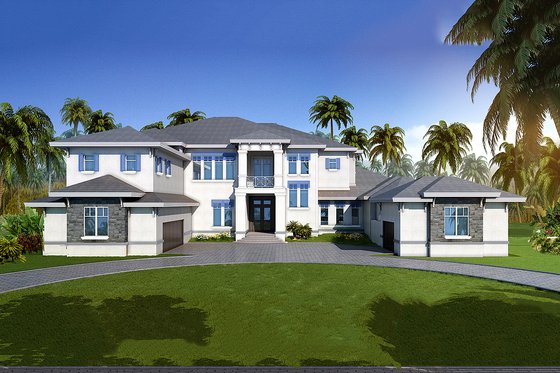 Exterior - Front Elevation for Contemporary House Plan #548-27 - 6 bed, 8 bath