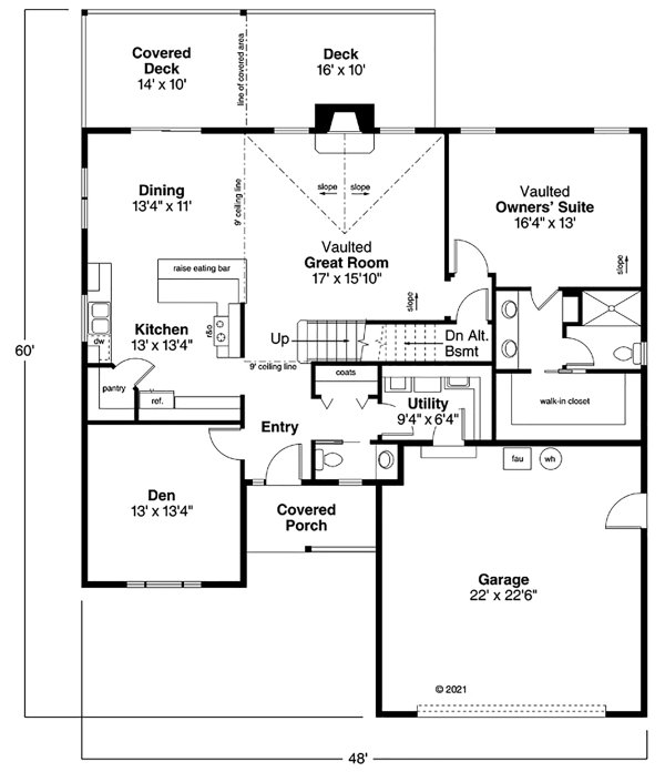 House Design - Traditional Floor Plan - Main Floor Plan #124-921