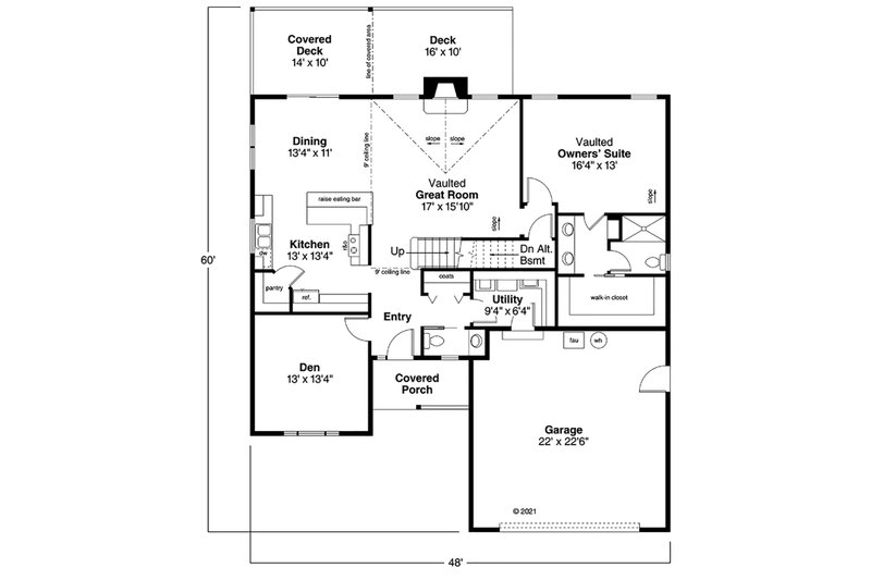 Dream House Plan - Floor Plan - Main Floor for Traditional House Plan #124-921 - 3 bed, 2.5 bath