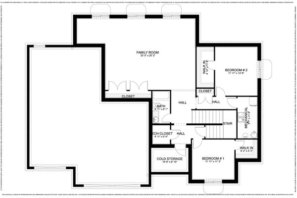 Architectural House Design - Farmhouse Floor Plan - Lower Floor Plan #1060-245
