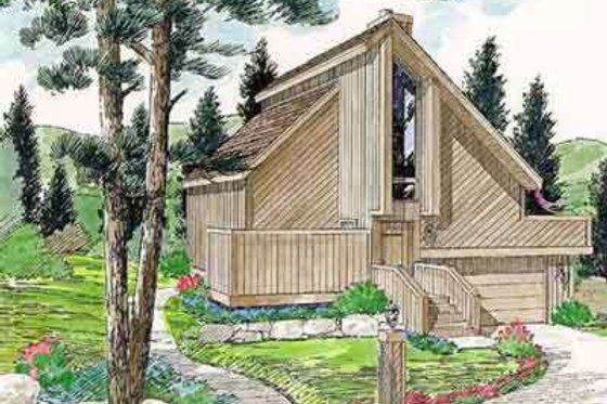 Exterior - Front Elevation for Contemporary House Plan #116-121 - 2 bed, 2 bath