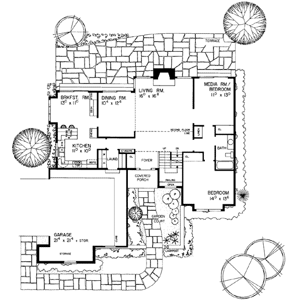 Architectural House Design - Floor Plan - Main Floor Plan #72-134
