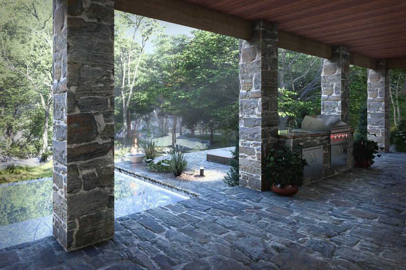 House Blueprint - Exterior - Outdoor Living 1 for Contemporary House Plan #120-293 - 3 bed, 3 bath