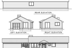 Exterior - Rear Elevation for Ranch House Plan #100-450 - 3 bed, 2 bath