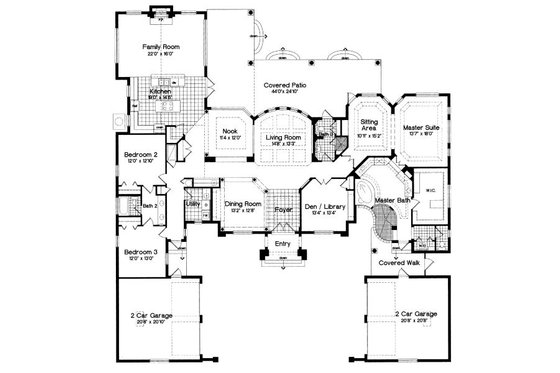 Floor Plan - Main Floor for European House Plan #417-389 - 3 bed, 3 bath
