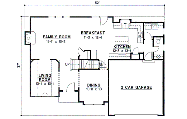 Traditional Floor Plan - Main Floor Plan #67-520