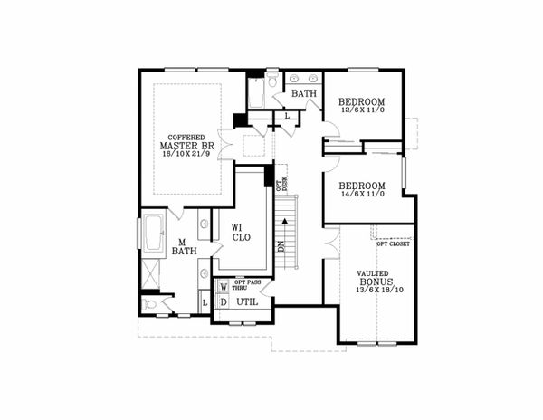 Craftsman Floor Plan - Upper Floor Plan #53-518