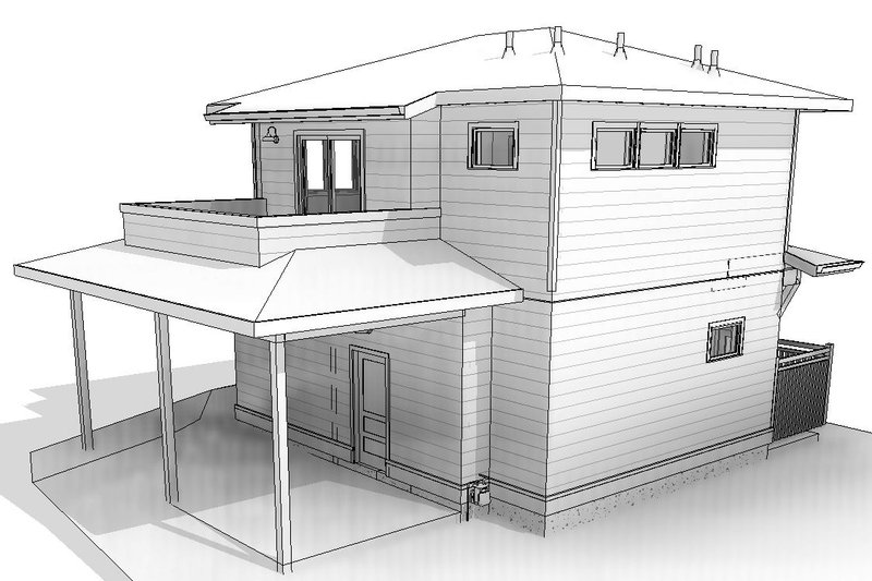 Dream House Plan - Exterior - Other Elevation 3 for Prairie House Plan #895-129 - 1 bed, 1 bath