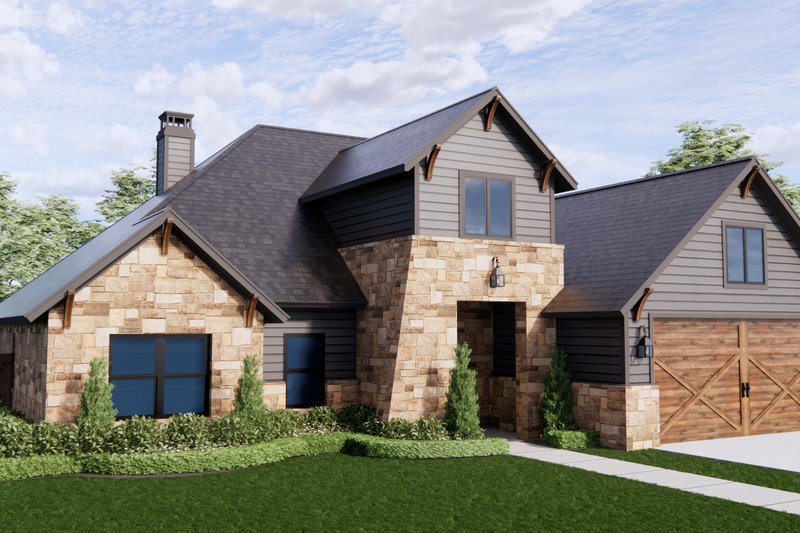 House Blueprint - Exterior - Front Elevation 4 for Country House Plan #1096-106 - 4 bed, 2 bath
