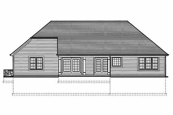 Exterior - Rear Elevation for Traditional House Plan #46-413 - 3 bed, 2 bath