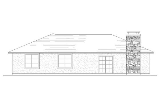 Exterior - Rear Elevation for Ranch House Plan #5-231 - 3 bed, 2 bath