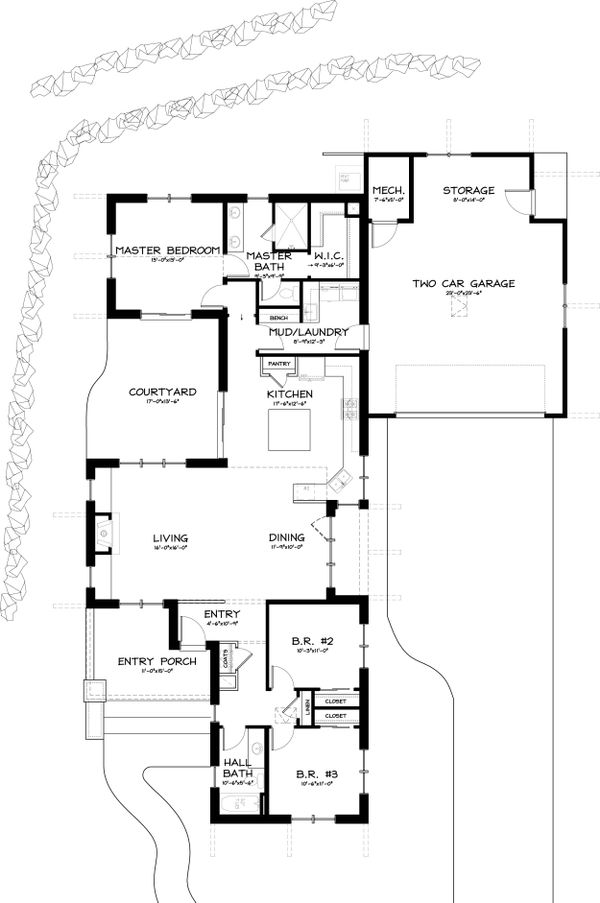 Craftsman Floor Plan - Main Floor Plan #895-22