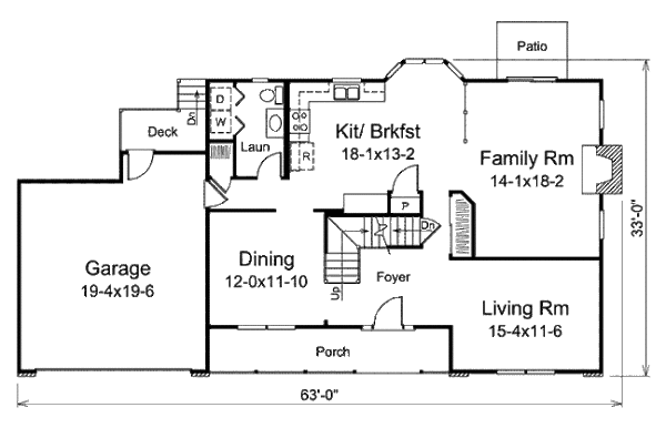 Traditional Style House Plan - 4 Beds 2.5 Baths 2292 Sq/Ft Plan #57-460 ...