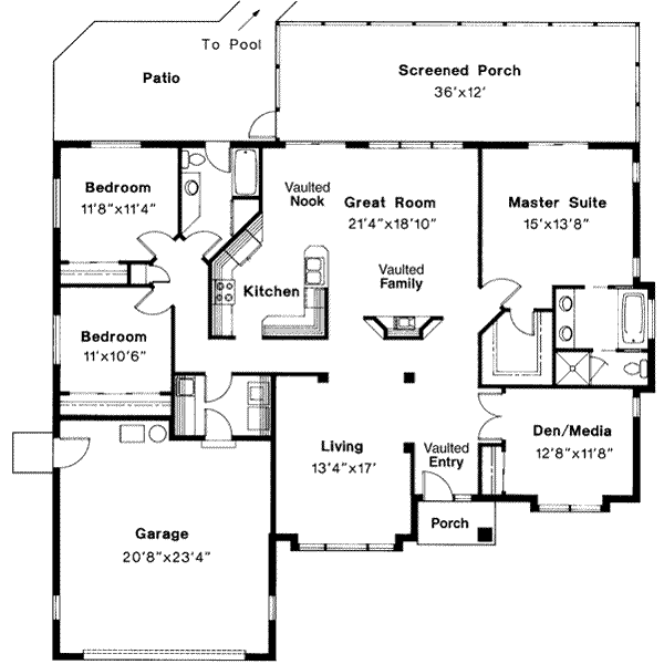 House Plan Design - Traditional Floor Plan - Main Floor Plan #124-219