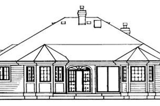Exterior - Rear Elevation for European House Plan #47-434 - 3 bed, 2 bath
