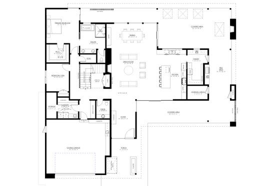Floor Plan - Main Floor for Contemporary House Plan #1114-91 - 4 bed, 3.5 bath