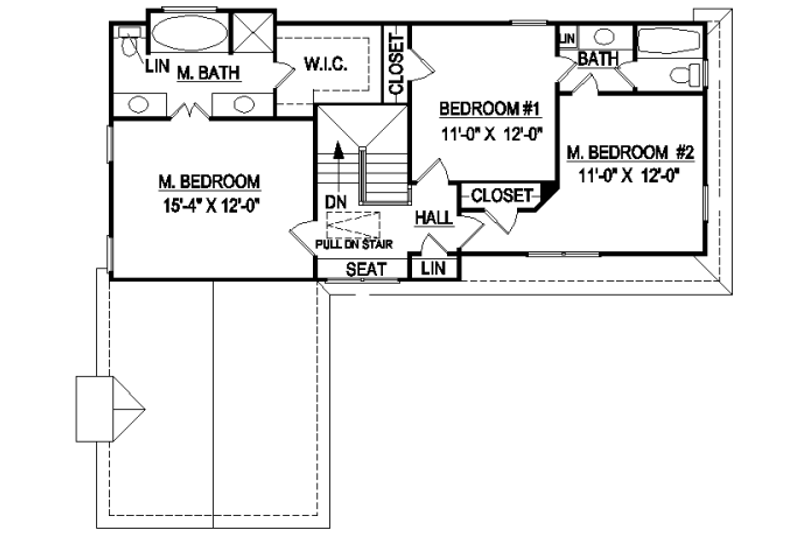 Home Plan - Floor Plan - Upper Floor for European House Plan #119-277 - 3 bed, 2.5 bath