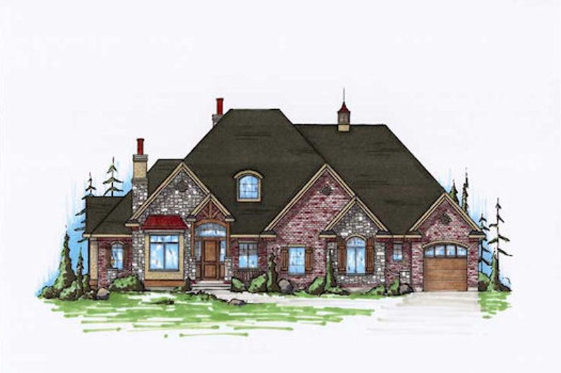 Dream House Plan - European Exterior - Front Elevation Plan #5-295