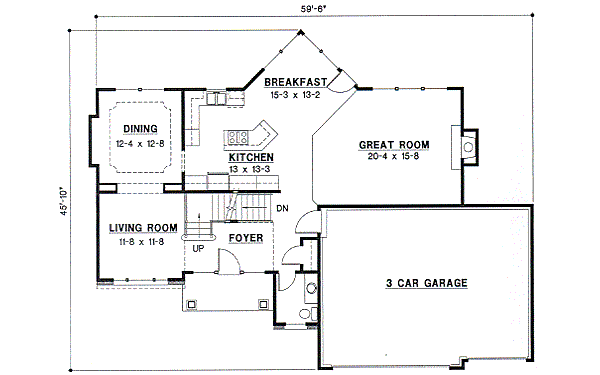 European Floor Plan - Main Floor Plan #67-538