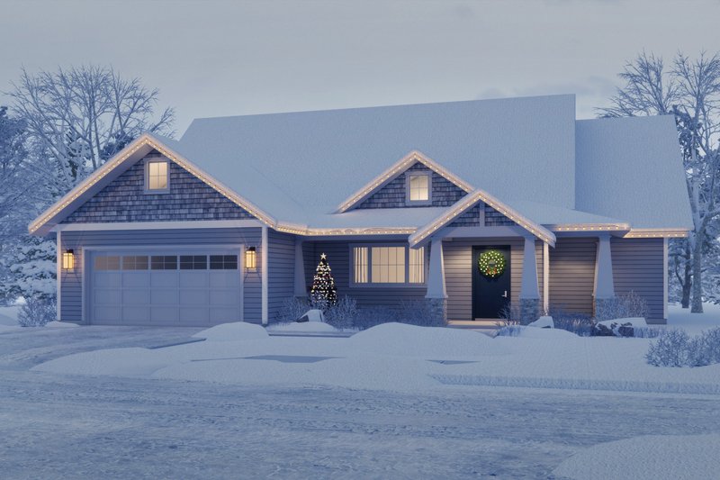 House Blueprint - Craftsman Exterior - Front Elevation Plan #124-1280