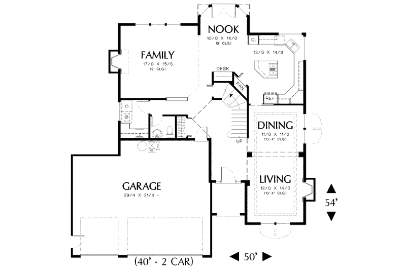 Architectural House Design - Floor Plan - Main Floor for Mediterranean House Plan #48-177 - 4 bed, 2.5 bath
