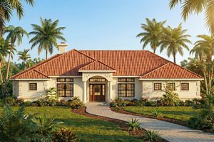 House Plan Design - Mediterranean Exterior - Front Elevation Plan #80-149