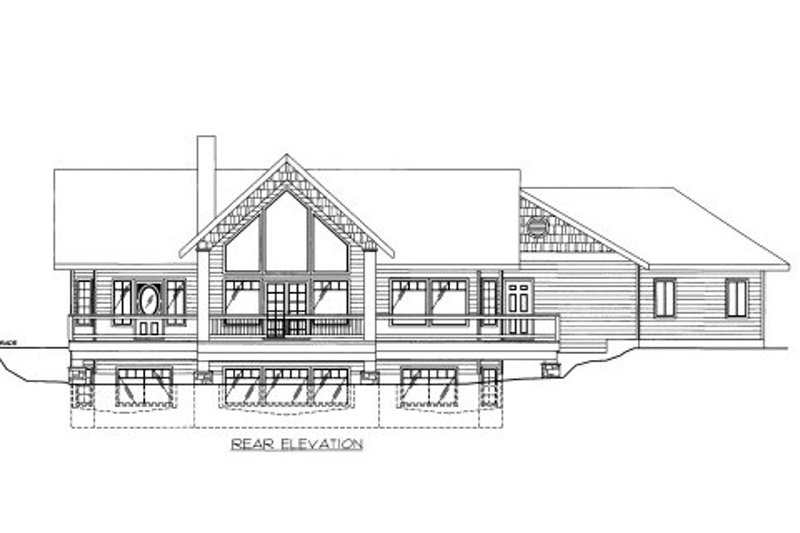 Architectural House Design - Exterior - Rear Elevation for Bungalow House Plan #117-647 - 3 bed, 2.5 bath