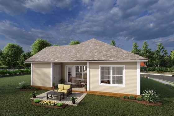 Exterior - Rear Elevation for Cottage House Plan #513-2084 - 2 bed, 2 bath