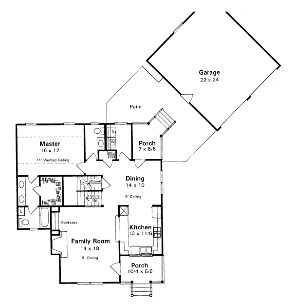 Architectural House Design - Country Floor Plan - Main Floor Plan #41-124
