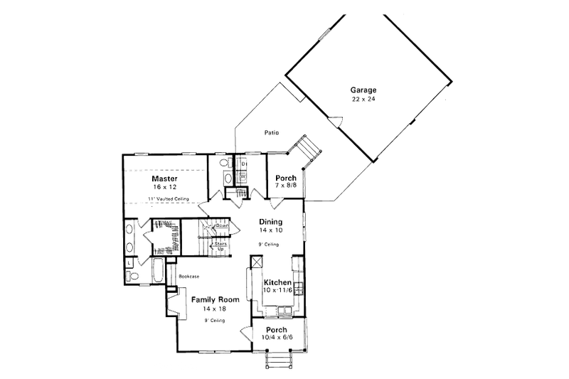 Dream House Plan - Floor Plan - Main Floor for Country House Plan #41-124 - 4 bed, 2.5 bath