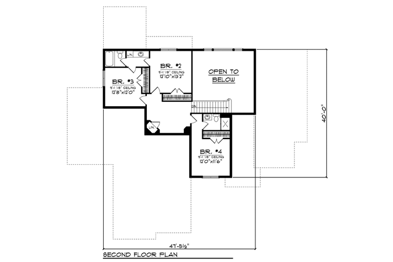 Dream House Plan - Floor Plan - Upper Floor for Bungalow House Plan #70-922 - 4 bed, 3.5 bath