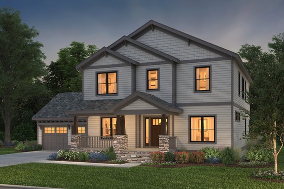 Exterior - Front Elevation 4 for Traditional House Plan #497-20 - 3 bed, 2.5 bath
